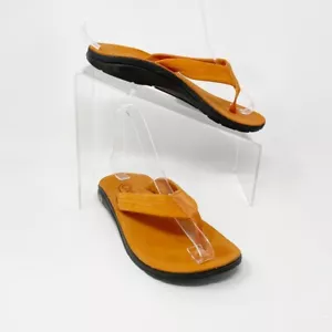 Chaco orangefarbene Damen-Leder-Tanga Flip-Flop-Komfortsandale Größe 6 - Bild 1 von 10