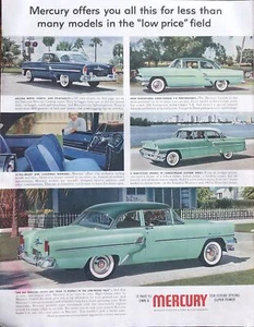1955 Mercury Custom Series Montclair Monterey PRINT AD Low Price VTG 1950s - Picture 1 of 5