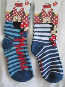 BNWT- 2 DISNEY MINNIE MOUSE SOCKS - BLUES SIZE 6/8.5;9/12;12.5/2; -FREE POST UK - Picture 1 of 4