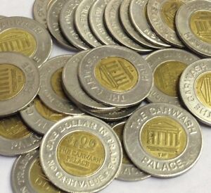 25 x $1 CAR WASH PALACE Tokens, 1.073" Bi-Metal, Kenmore Washington (Active) 