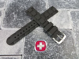 19mm Victorinox Swiss Army Genuine Rubber Strap Diver Watch Band Black Green R X - Picture 1 of 22