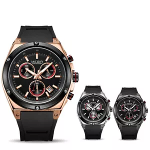 MEGIR Sport Men Watch Quartz Watches Men Relogio Masculino Silicone Army Militar - Picture 1 of 11