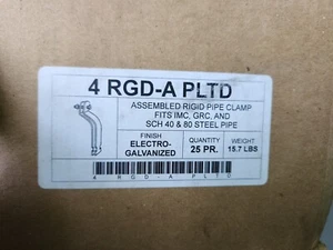 (25 Pk) 4" 4 RGD-A PLTD Assembled Rigid Pipe Clamp, fits IMC, GRC, SCH40/80 - Picture 1 of 2