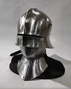 Deutscher Schallerhelm aus Stahl, 20 Gauge, mittelalterliche Nachbildung des LAR - Bild 1 von 5