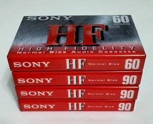 SONY HF HIGH FIDELITY NORMAL BIAS 60 MIN. 1 & 90 MIN. 3 SEALED CASSETTES - Picture 1 of 3