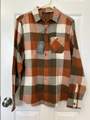 NWT Alpine Design Men's Brushed Flannel Shirt Sz S Three Block Plaid Olive - Image 1 of 4