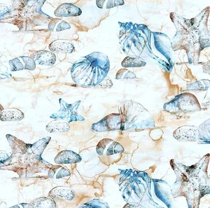 Northcott - The Great Outdoors - Coastal Scene - Blue Multi, Fabric BTY - Picture 1 of 10