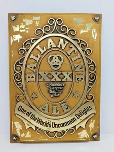 Vintage Ballantine Ale Beer Sign Plaque – Brass Finish – Rare Collectible Bar De - Picture 1 of 16