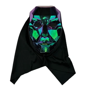 Halloween Midnight Creatures Kapuze Dunkelheit irisierende Metallic Maske für Erwachsene - Bild 1 von 6