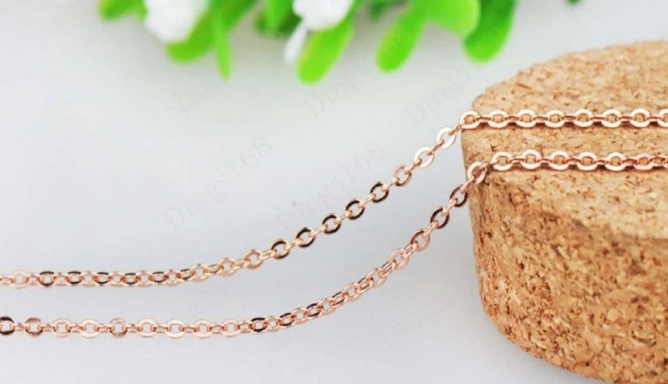 18K Rose Gold Filled Tarnish/Nickel-Free 20inch 2.4mm Cable Chain Necklace K146R - Image 1 of 1