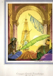 Paquebot FRANCE. Menu 1er octobre 1967. BAUDELAIRE. Illustration JEAN A. MERCIER - Picture 1 of 1