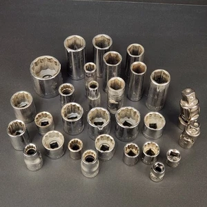 Craftsman USA Mixed Lot of 29 Sockets Various Sizes Automotive Tools Socket - Picture 1 of 11