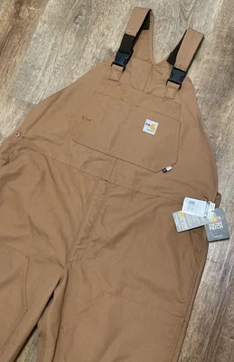 Macacão Carhartt Masculino FR Duck Bib Sem Forro Tamanho 48x36 Novo com etiquetas Joelho Duplo Roupa de Trabalho - Imagem 1 de 4