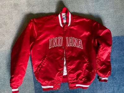CHAQUETA BOMBER SATINADA DE COLECCIÓN AÑOS 90 NCAA INDIANA HOOSIERS STARTER HECHA EN EE. UU. TALLA XL Foto 1 de 4