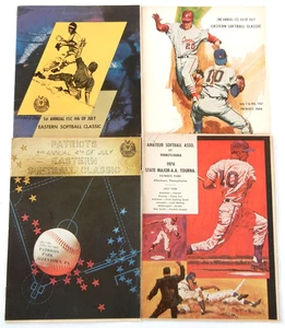 Vtg 1960s-70s ISC Eastern Softball Classic ALLENTOWN PA Patriots PROGRAM LOT x 4 - Picture 1 of 12