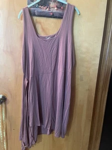 MAURICES 24/7 womens 2X wrap look dress sleeveless tank top rayon spandex mauve - Picture 1 of 3