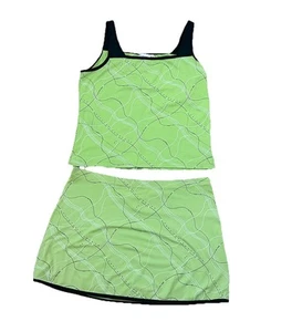 Lilys Of Beverly Hills Vintage Skirt Tank Green Matching Set Outfit Size Large - Picture 1 of 8