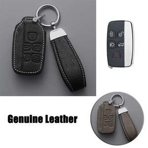 Genuine Leather Car Key Fob Case Cover For Land Rover Range Rover Sport LR2 LR4 - Picture 1 of 9