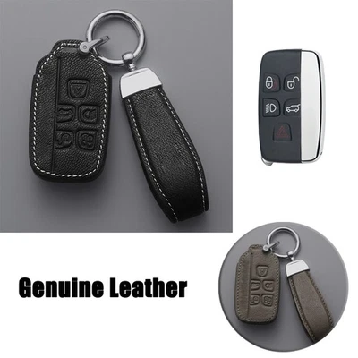 Genuine Leather Car Key Fob Case Cover For Land Rover Range Rover Sport LR2 LR4 - Image 1 of 4