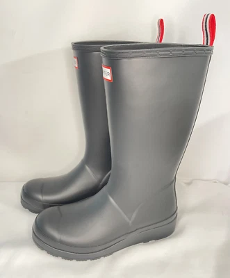 Bota alta Hunter Play para mujer talla 8 negra mate EE. UU. - auténtica nueva con caja Foto 1 de 4