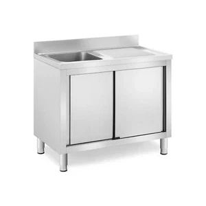 Spülenschrank Spülenunterschrank Spülschrank Edelstahl Becken: 400x400x240 mm - Bild 1 von 8