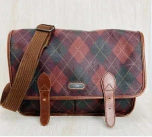 VTG Carryland Messenger Bag Men’s Computer Shoulder Leather Trim Satchel 12X9" - Picture 1 of 15