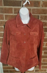 Women's Croft & Barrow Dark Orange Coat Corduroy look Stretch Size Small - Picture 1 of 4