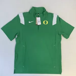 Nike Oregon Ducks Sideline Coach Jacket Mens L 1/4 Zip SS Lightweight Green - Picture 1 of 12
