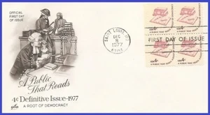 USA4 #1585 U/A ARTCRAFT FDC BL4 Book & Eyeglasses - Imagen 1 de 1