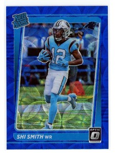 Shi Smith 2021 Donruss Optic #292 Blue Scope Prizm Rated Rookie Football Card RC