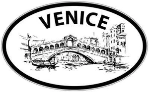 Venice City Italy Oval Car Bumper Window Sticker Decal 6"X4" - Picture 1 of 1