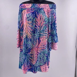 Lilly Pulitzer Tobyn Tunika Stretchig Schulterfrei Kleid Gypset Paradise Satin XS - Bild 1 von 7