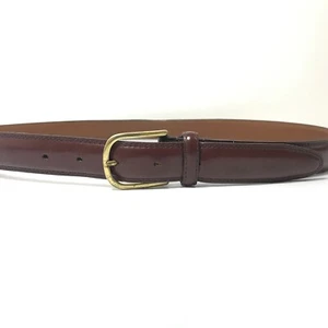Roundtree & Yorke Men's Brown Belt 40 Leather Dress Casual Brass Buckle - Picture 1 of 11