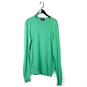 William Hunt Green Luxury Cotton Crew Neck Jumper - Size S - Picture 1 of 9