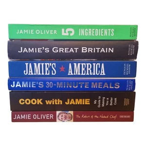 Jamie Oliver Cook Book Bundle Lot 6 Hardback Editions Home Cooking - Picture 1 of 7