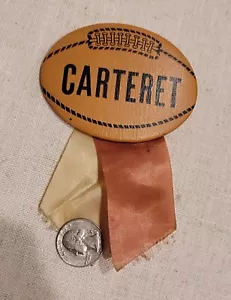 Broche Cinta Botón Pinback Vintage Carteret Nueva Jersey Fútbol Escuela Secundaria - Imagen 1 de 9