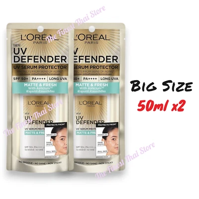 L'Oreal Paris UV Defender Matte & Fresh SPF50+ Oil Control Sunscreen 50 ml x 2 - Image 1 of 4