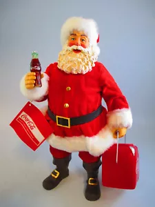 Coca-Cola Kurt S Adler Fabriche Santa Holding Cooler Christmas Table Decor - Picture 1 of 8