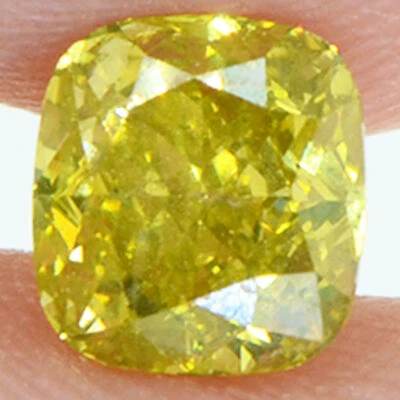 Loose Cushion Shape Diamond Fancy Yellow Color VS2 Certified Enhanced 1.01 Carat - Image 1 of 4