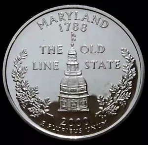 2000-S 25C State Quarter Maryland GDC Proof 90% Silver 24stt0309-3 - Picture 1 of 2