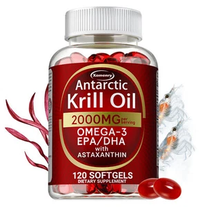 Antarctic Krill Oil - Omega-3 EPA, DHA, Astaxanthin, Anti Aging, Memory Support - Picture 1 of 9