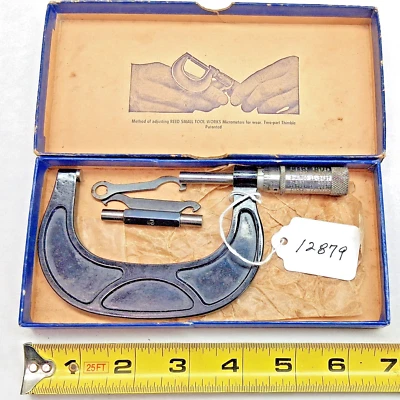 REED SMALL TOOL WORKS 2 - 3" Micrometer with Original Storage Box, USA - Image 1 of 4