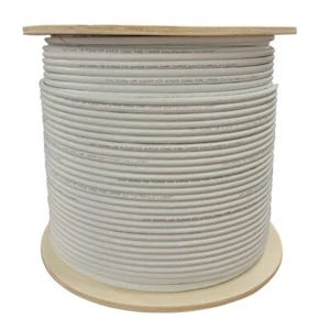 Cat 6 1000 Fuß Solides Blank Kupferfolie Abgeschirmtes Plenum 550 MHz F/UTP Kabel Weiß - Bild 1 von 3