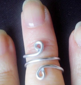 Handmade Double Position Silver Ring MIDI RING Toe Ring Boho Fashion sizable UK - Picture 1 of 5