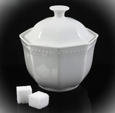 Schiring Bavaria Porzellan Zuckerdose mit Deckel Deckeldose weiß Dose Landhaus B - Bild 1 von 3