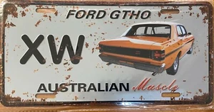 Novelty Tin Licence Number Plate FORD GTHO XW Australian Muscle Car Man Cave Bar - Picture 1 of 1