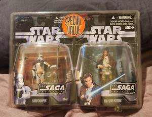 Star Wars The Saga Collection Special Value 2-Pack Figures Sandtrooper & Obi-Wan - Picture 1 of 2