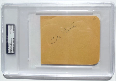 Cole Porter Prominent American Composer & Songwriter Autograph 'Rare' Died 1964 Cover