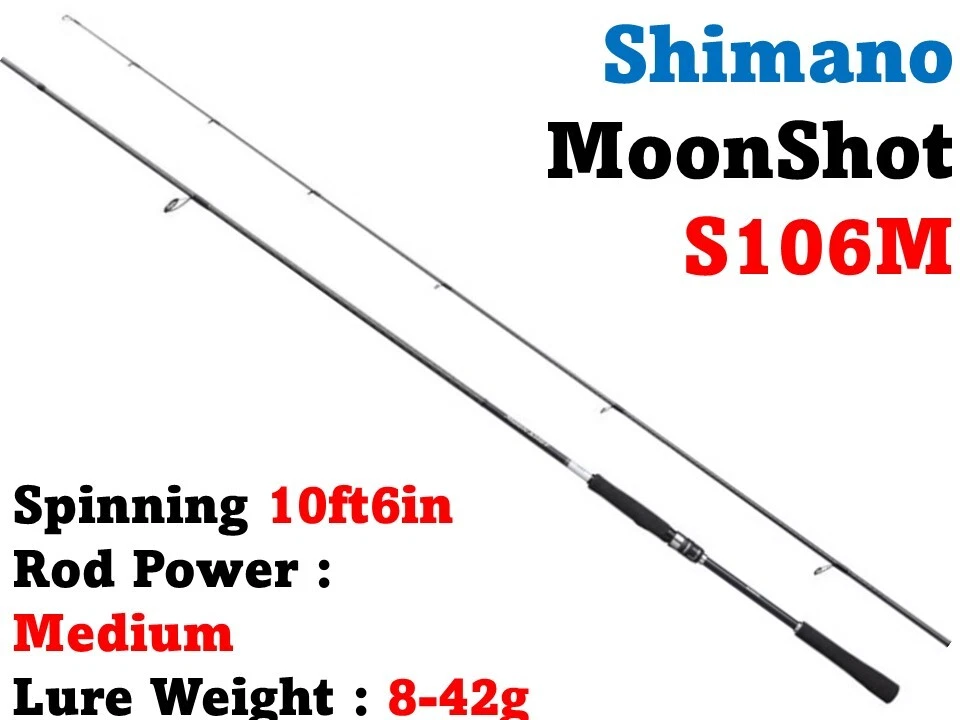 SHIMANO 21 MoonShot S106M 10ft6in Medium 2 pieces Shore Casting Rod from Japan - Image 1 of 1