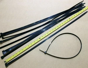 780mm x 12.7mm Large Releasable Cable Ties Black Heavy Duty Nylon Tie Multi Qty - Picture 1 of 3